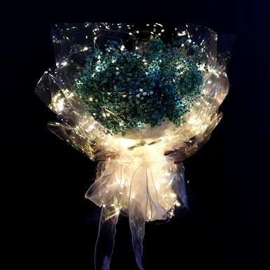 满天星和向日葵花束花语，蓝色满天星花束花语